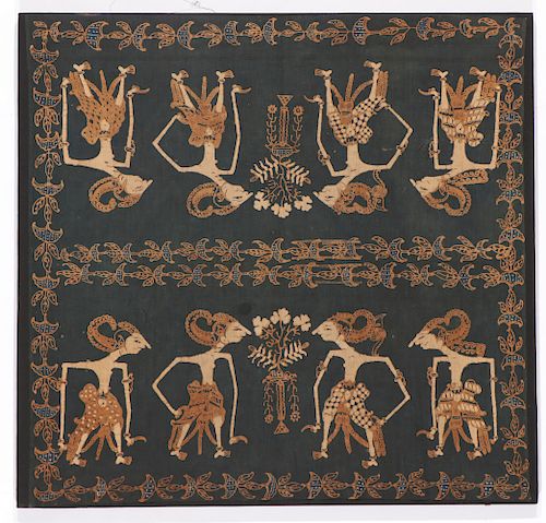 MOUNTED INDONESIAN MAN'S BATIK