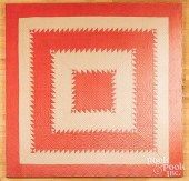 MOUNTED SAWTOOTH SQUARE QUILT,