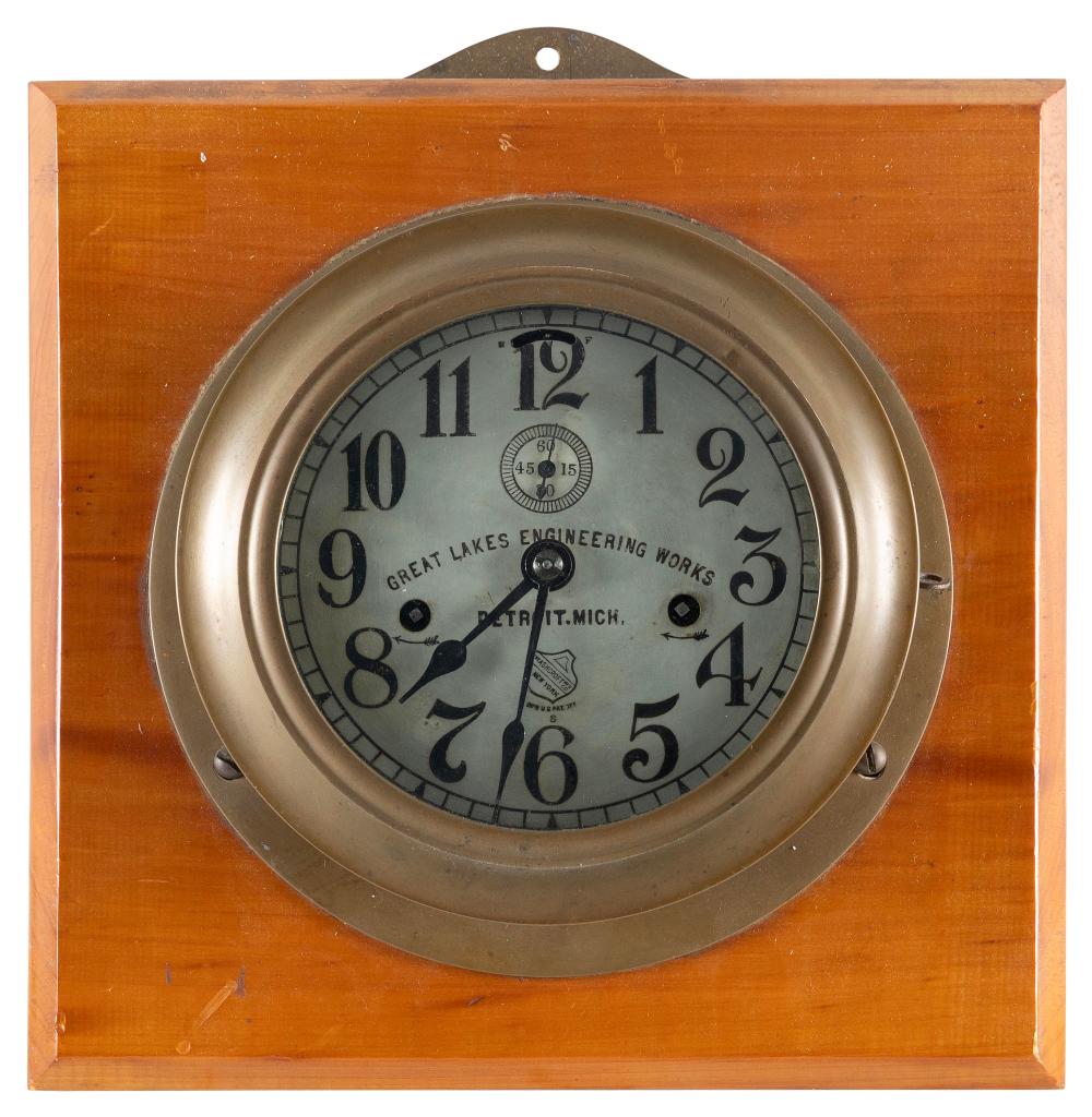 MOUNTED SHIP’S CLOCK EARLY 20TH