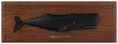 MOUNTED SPERM WHALE PLAQUE BY