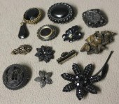 Mourning Jewelry Lot Including