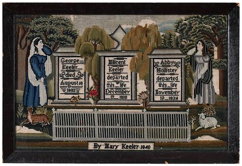 MOURNING NEEDLEWORK DATED