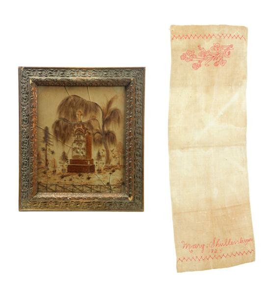 MOURNING PICTURE AND TOWEL. 