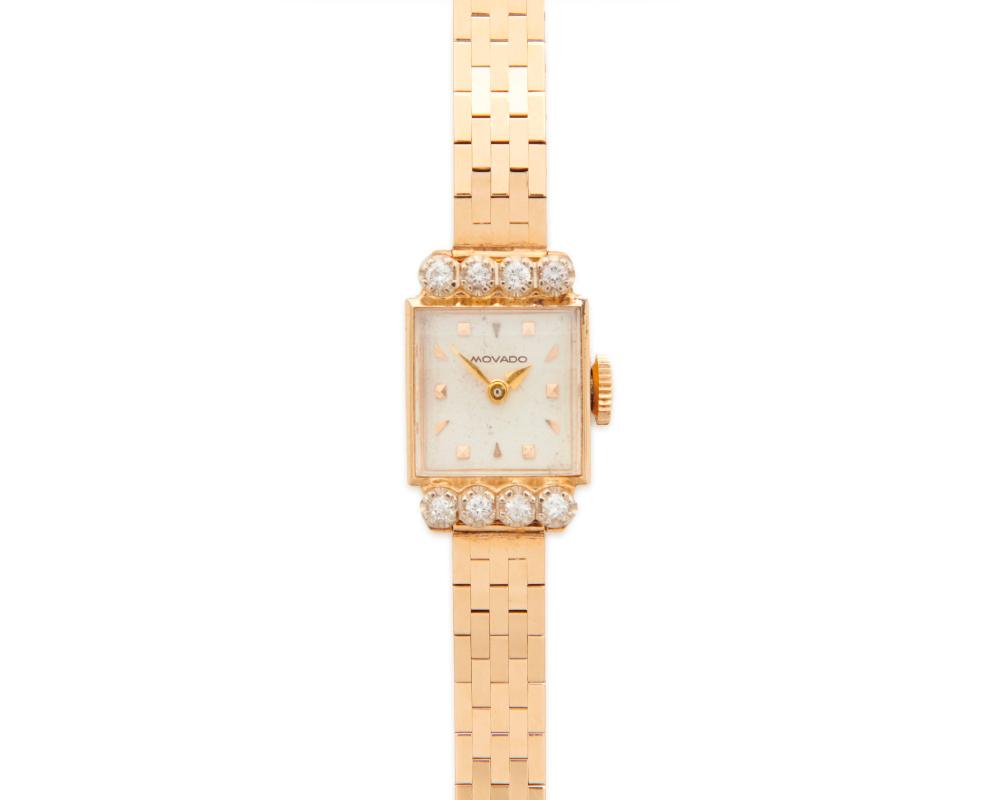 MOVADO 14K GOLD AND DIAMOND