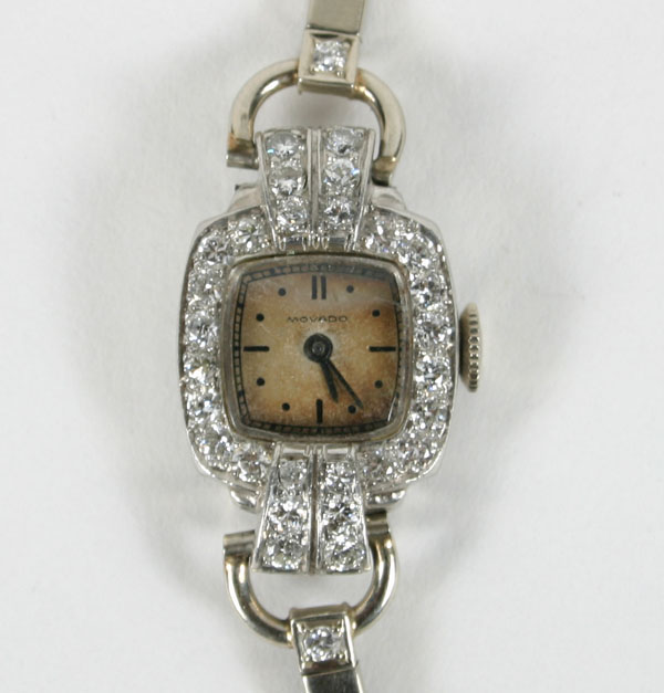 Movado Art Deco white gold 14K
