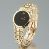 MOVADO MENS' 14K GOLD HEAD AND