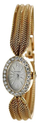 MOVADO RETRO 14KT. DIAMOND