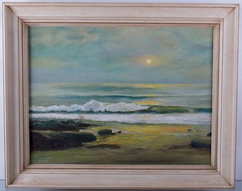 M.P. COOKE BEACH LANDSCAPE OIL ON