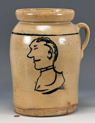 MS DAVIS & SON STONEWARE CHURN,