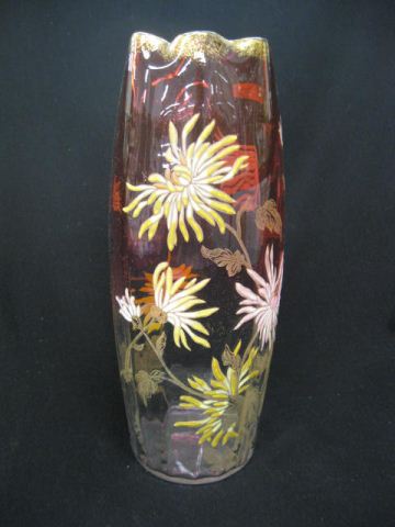 Mt. Joye Enameled Art Glass Vase