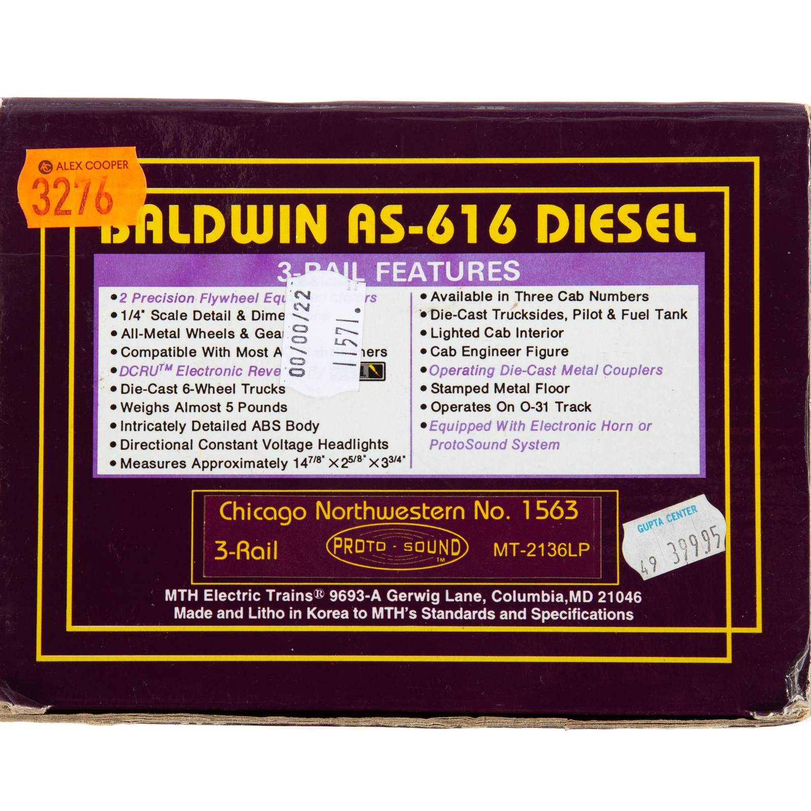 M.T.H. BALDWIN AS-616 DIESEL ENGINE