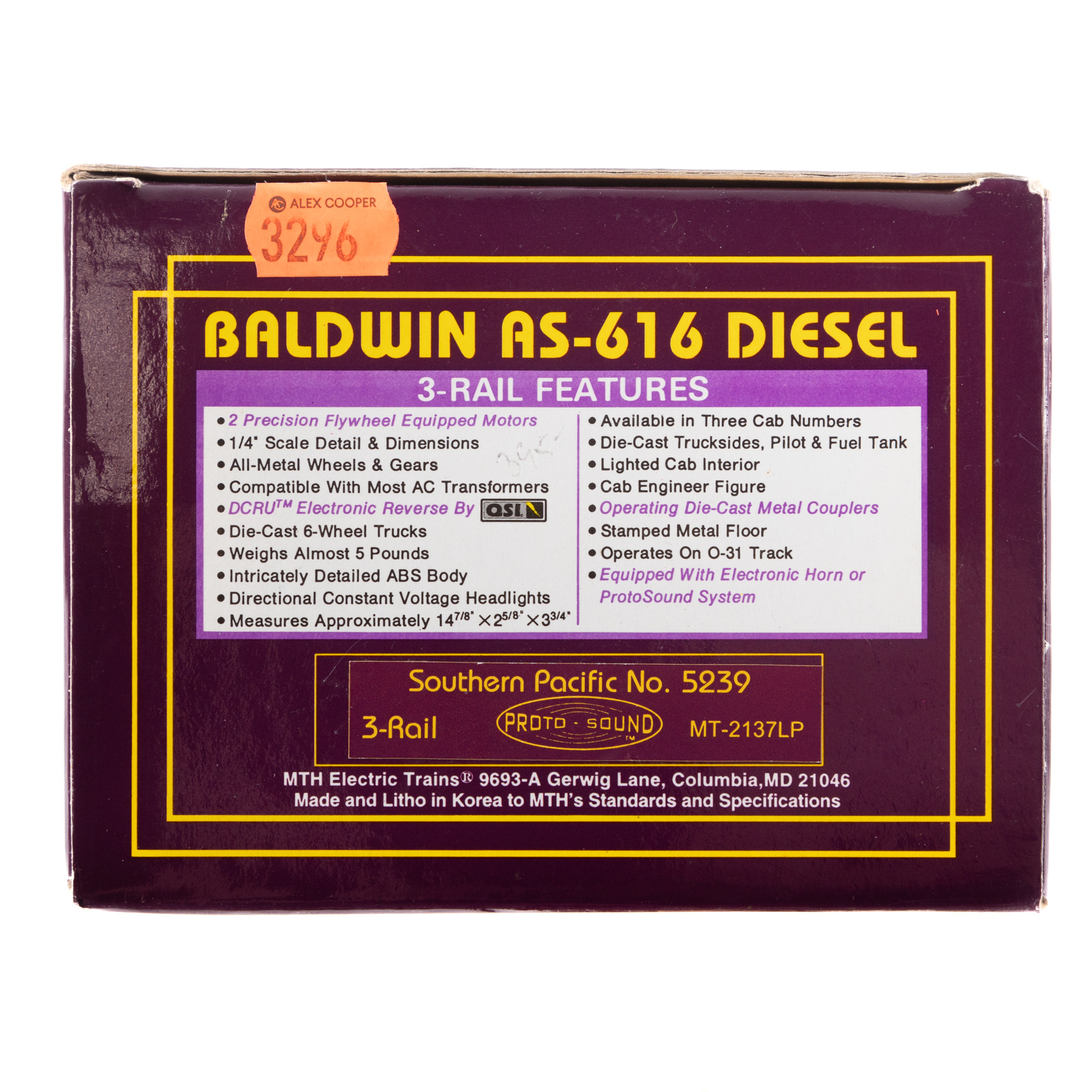 M.T.H. BALDWIN AS-616 DIESEL ENGINE