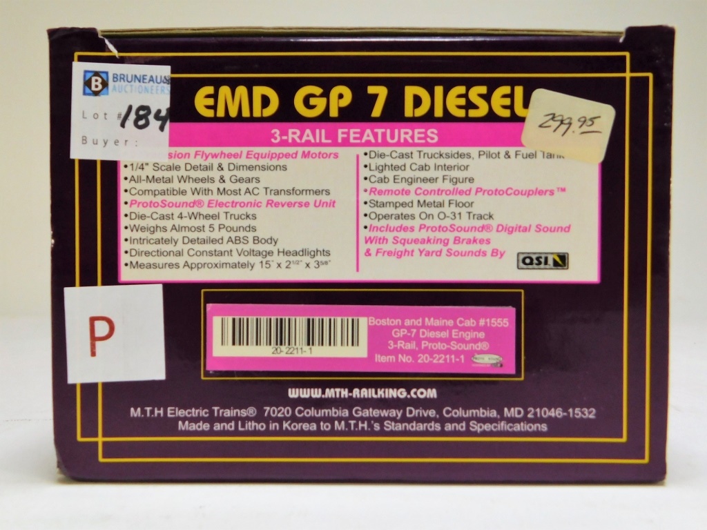 MTH BOSOTN & MAINE EMD GP7 DIESEL
