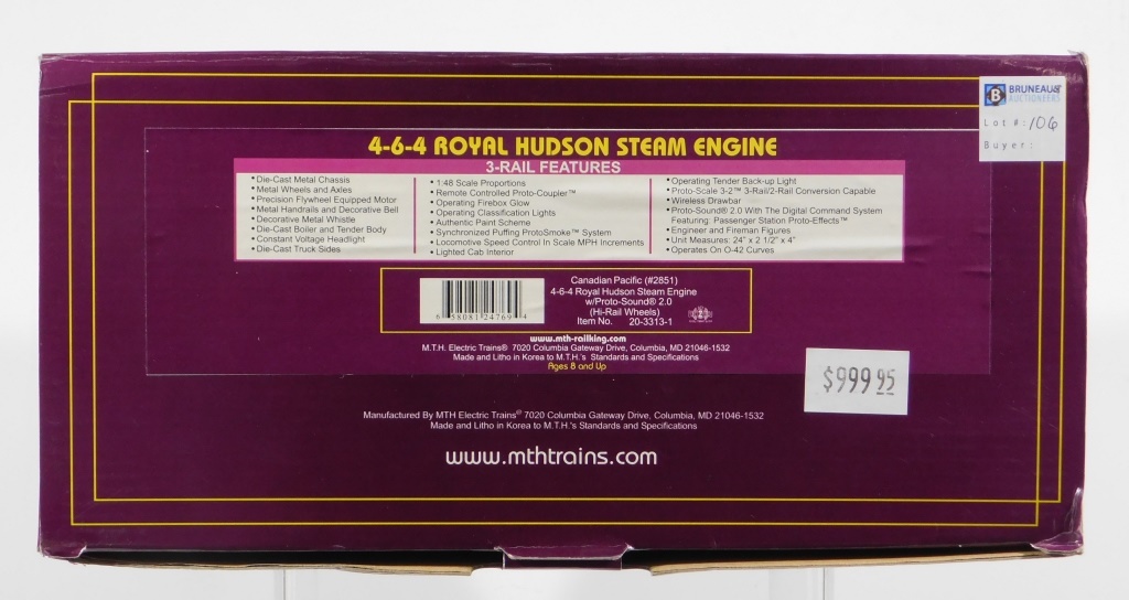 MTH CANADIAN PACIFIC ROYAL HUDSON
