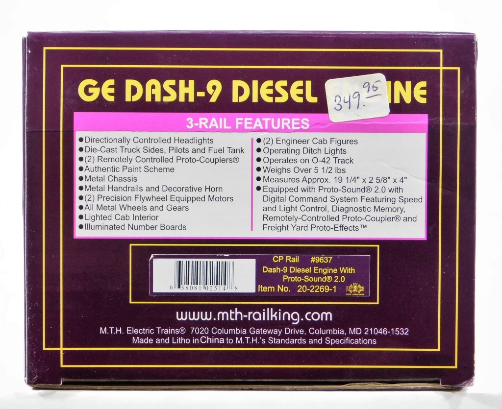 MTH CP RAIL GE DASH-9 #9637