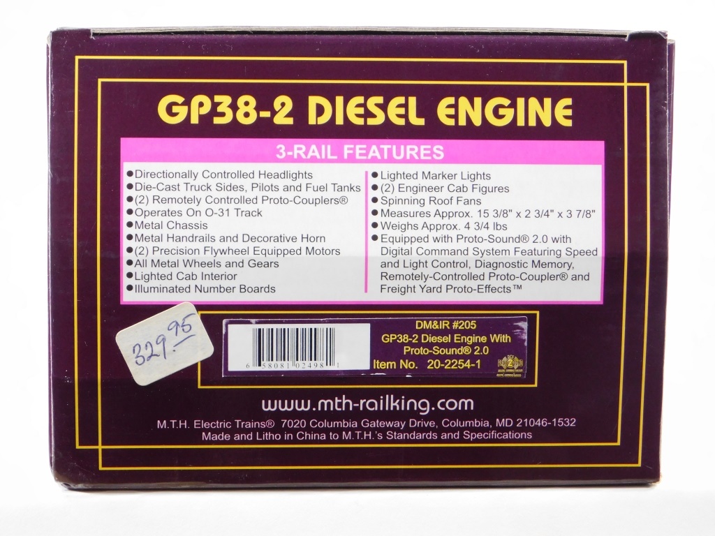 MTH DM&IR GP38-2 #205 DIESEL ENGINE
