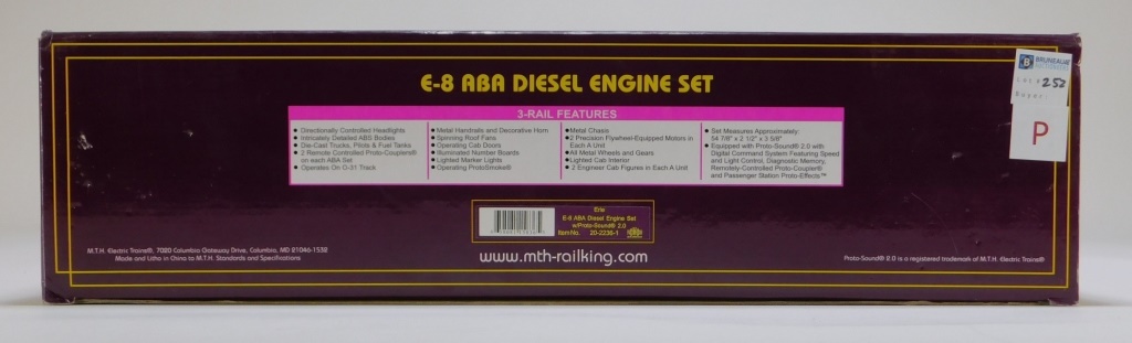 MTH ERIE E-8 ABA DIESEL ENGINE O