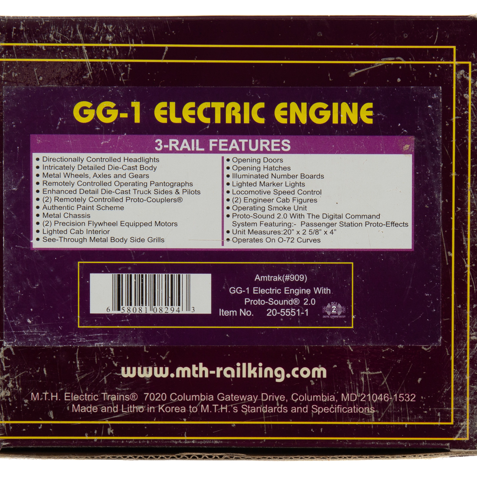 M.T.H. GG-1 ELECTRIC ENGINE