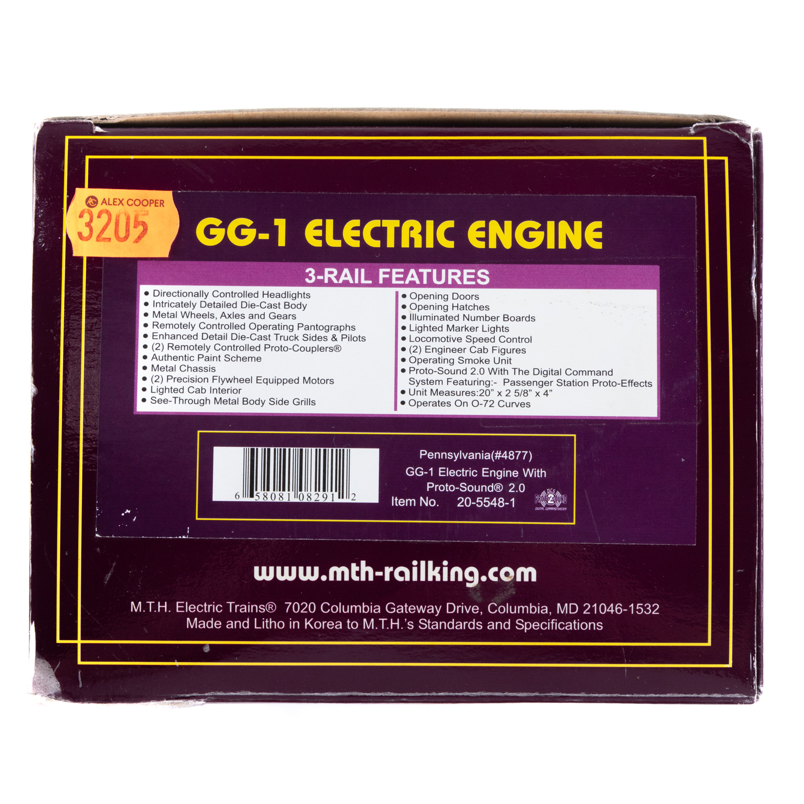 M.T.H. GG1 ELECTRIC ENGINE