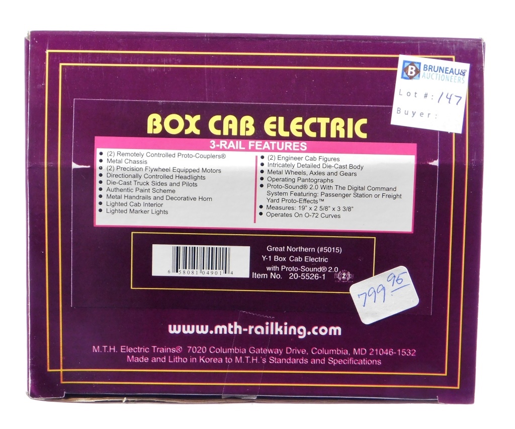 MTH GREAT NORTHERN Y-1 BOX CAB