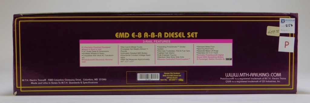 MTH KANSAS CITY SOUTHERN EMD E8 ABA