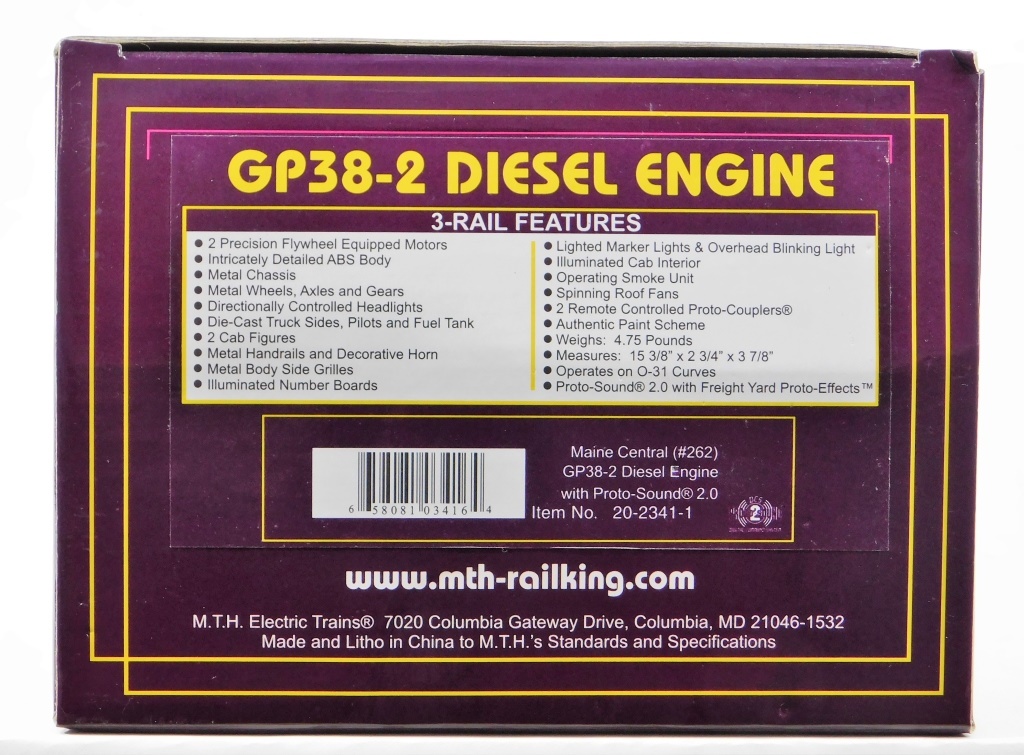 MTH MAINE CENTRAL GP38-2 #262