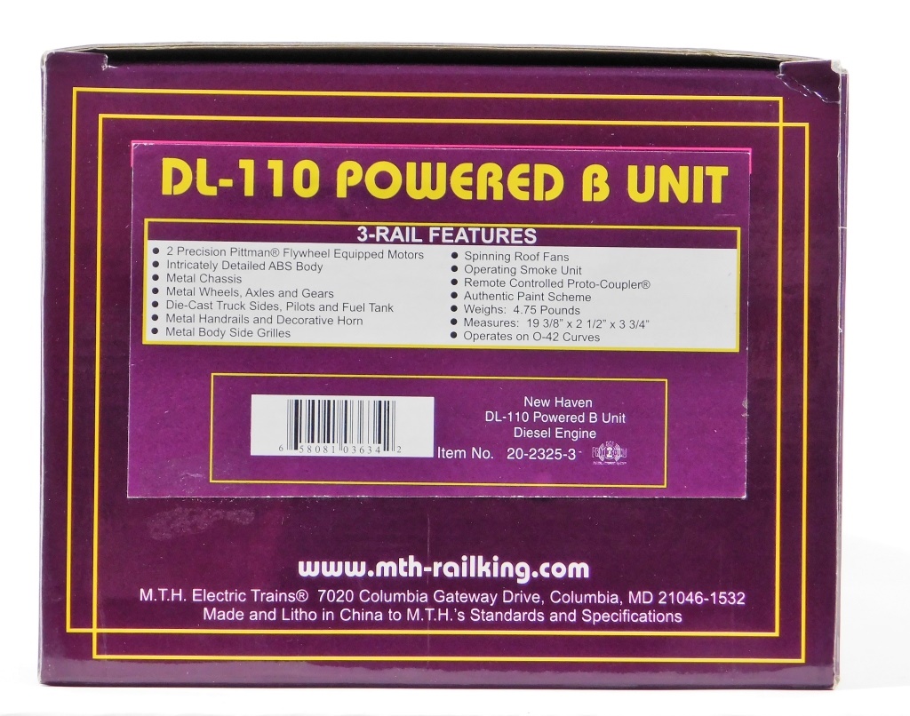 MTH NEW HAVEN DL-110 POWERED B UNIT