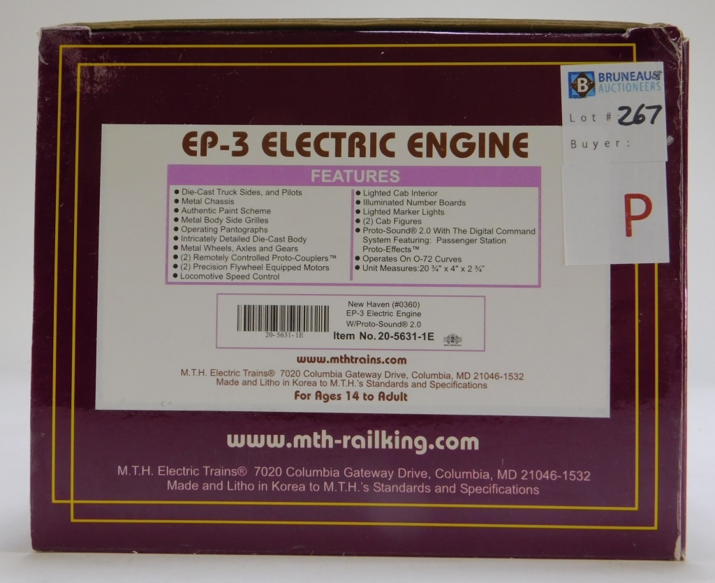 MTH NEW HAVEN EP-3 ELECTRIC
