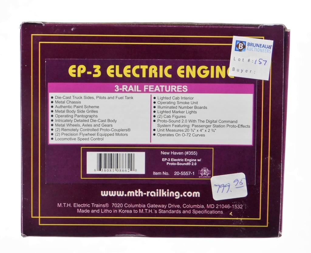 MTH NEW HAVEN EP-3 ELECTRIC
