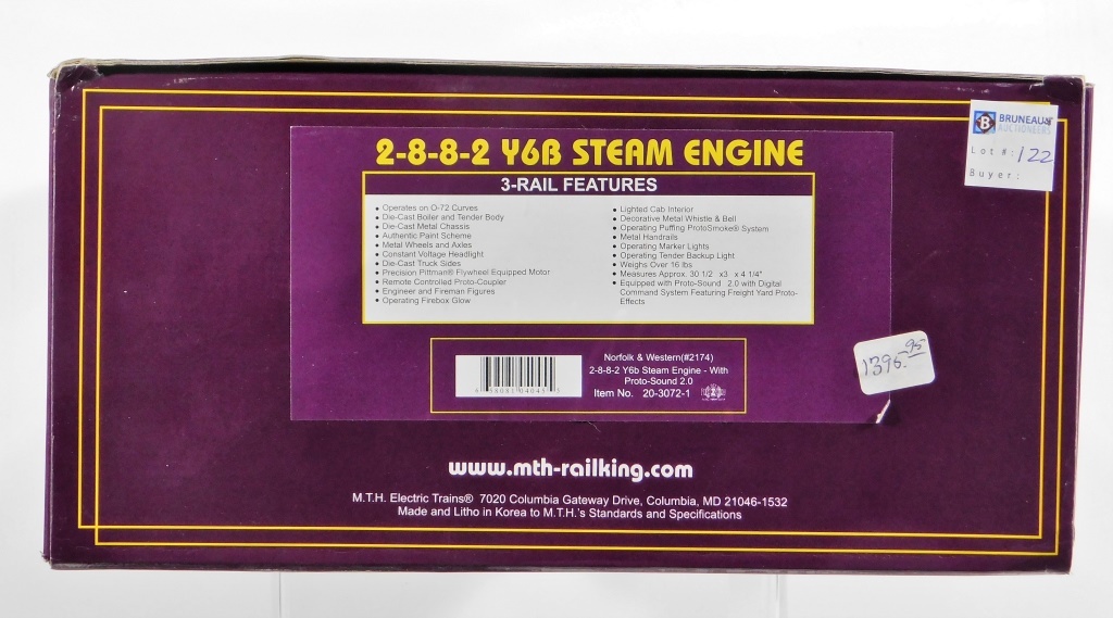 MTH NORFOLK & WESTERN 2882 Y6B