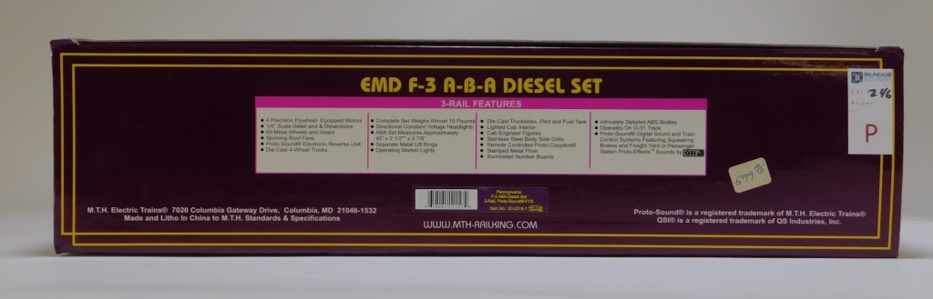MTH PENNSYLVANIA EMD F-3 ABA DIESEL