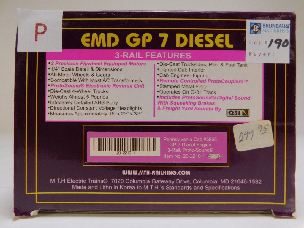 MTH PENNSYLVANIA EMD GP-7 DIESEL