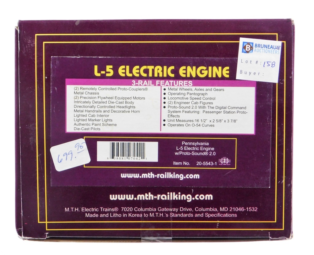 MTH PENNSYLVANIA L-5 ELECTRIC