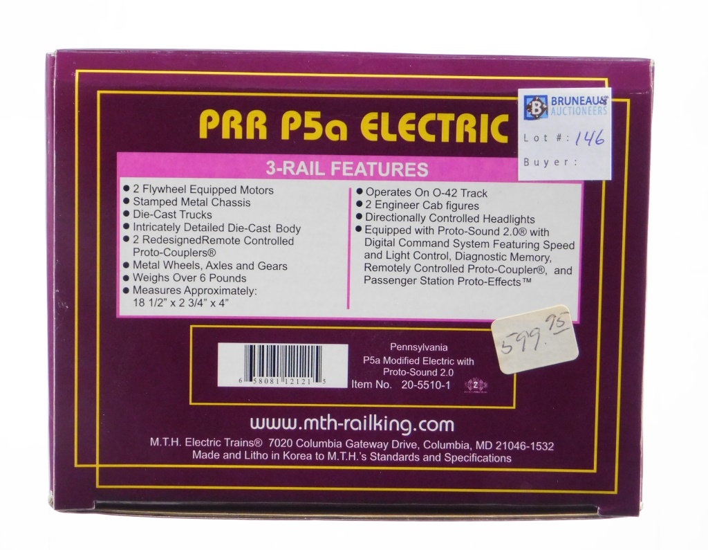 MTH PENNSYLVANIA PRR PHA ELECTRIC O