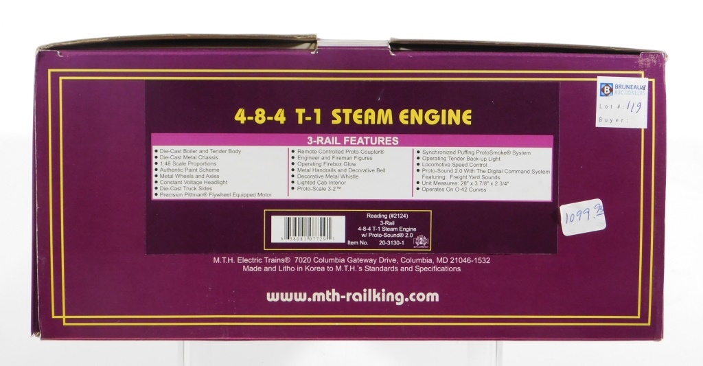 MTH READING 4-8-4 T-1 #2124 STEAM