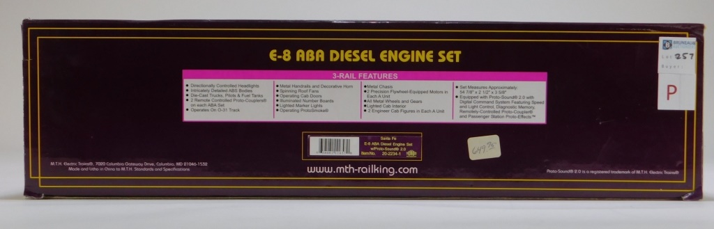 MTH SANTA FE E-8 ABA DIESEL