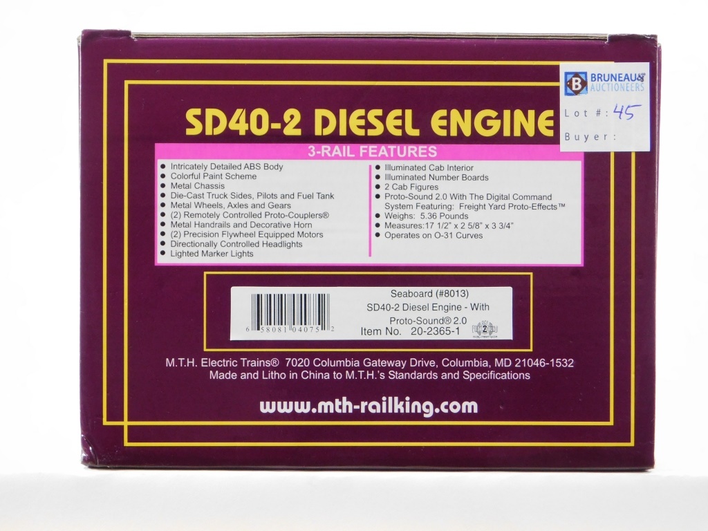 MTH SEABOARD SD40-2 #8013 DIESEL