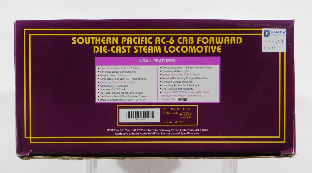 MTH SOUTHERN PACIFIC AC-6 STEAM
