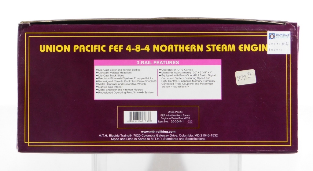MTH UNION PACIFIC FEF 4-8-4