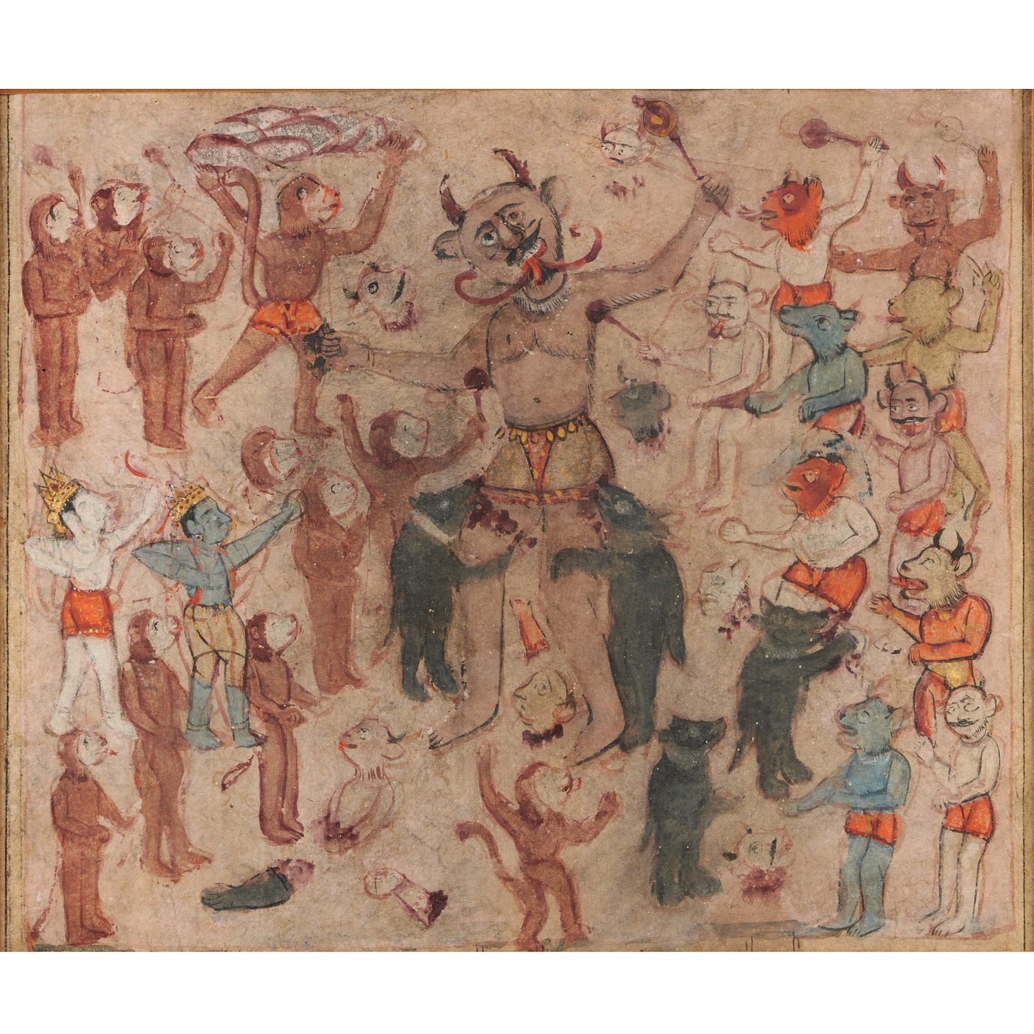 MUGHAL SCHOOL, GOUACHE AND PEN ON