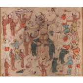 MUGHAL SCHOOL, GOUACHE AND PEN