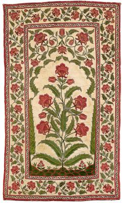 Mughal silk embroidery, blooming
