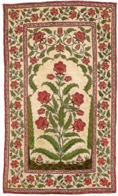 Mughal silk embroidery, bloomi