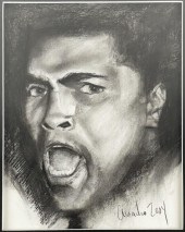 MUHAMMAD ALI ORIGINAL CHARCOAL