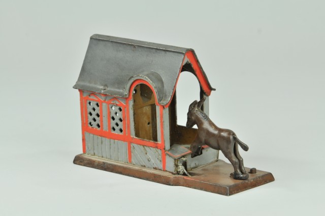 MULE ENTERTING BARN MECHANICAL BANK