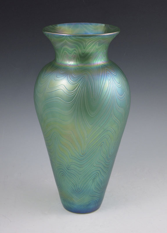 MULLER IRIDESCENT ART GLASS VASE: