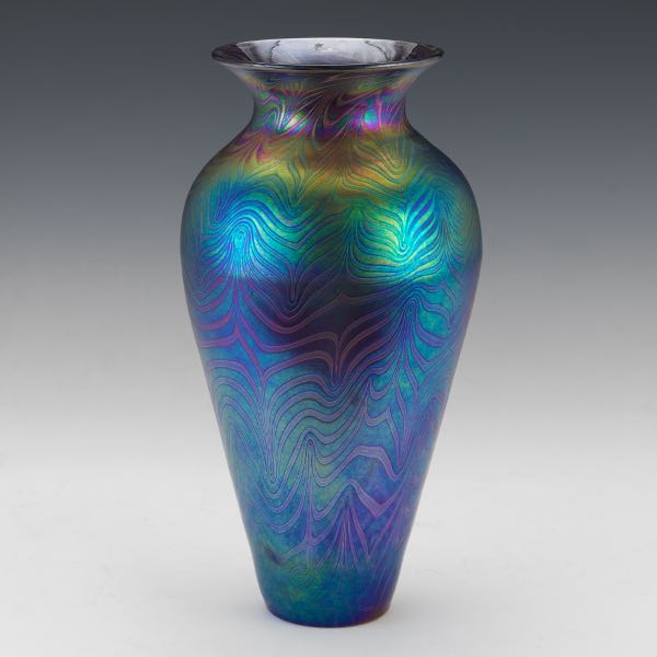 MULLER STUDIO IRIDESCENT GLASS VASE