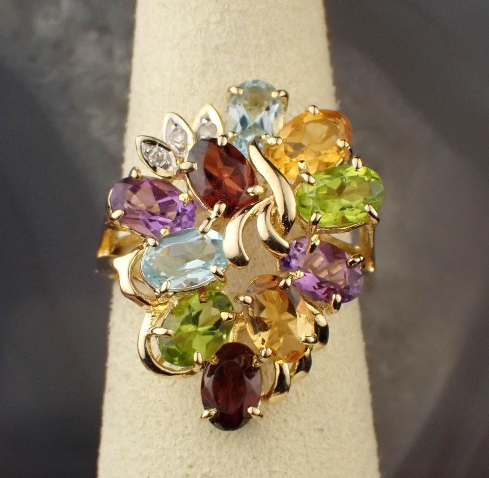 MULTI COLOR GEMSTONE AND FOURTEEN