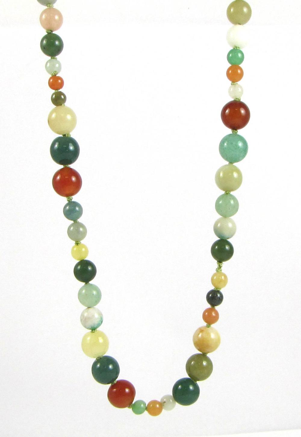 MULTI-COLOR JADE AND HARDSTONE BEAD