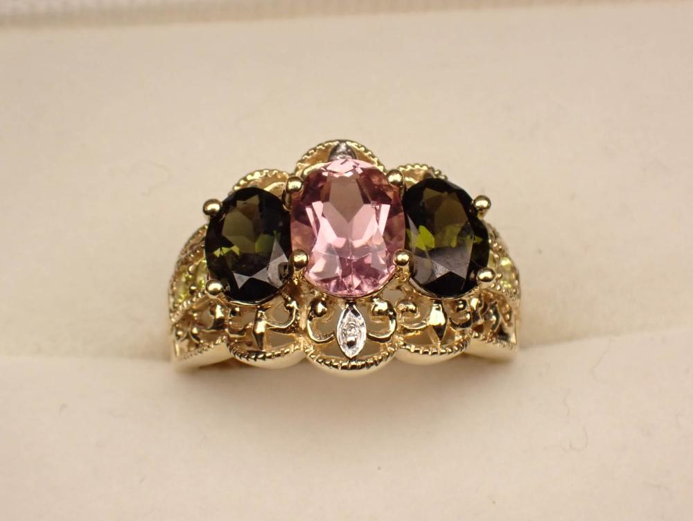 MULTI COLOR TOURMALINE, DIAMOND AND